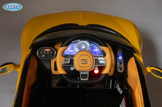Электромобиль BARTY Bugatti Chiron HL318 (ЛИЦЕНЗИОННАЯ МОДЕЛЬ), Желто черный - фото 45402