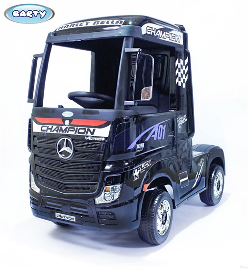 Детский электромобиль Barty Mercedes-Benz Actros (Лицензия), Черный глянец