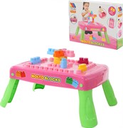 ПОЛЕСЬЕ Игровой набор с конструктором,, 20 деталей розовый (в коробке) 58010