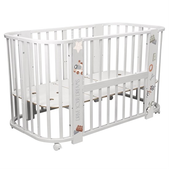 INDIGO Кровать Baby Line 5 в 1 с поперечным маятником - фото 48047