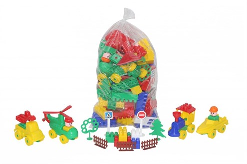 ПОЛЕСЬЕ Конструктор "Строитель" 128 деталей 52537